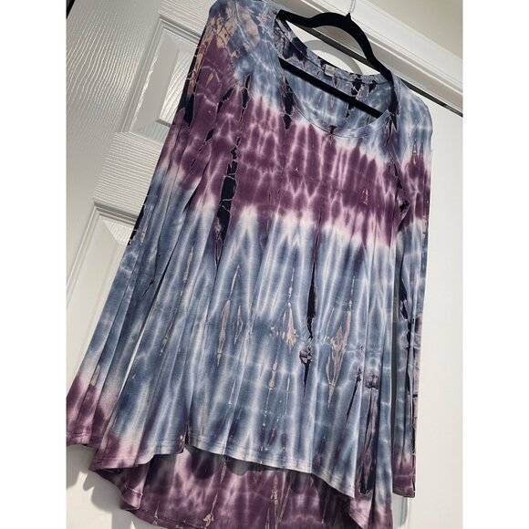 G Scent Womens Asymmetrical Tie Dye Top Size M Y2K 90s Hippie Crunchy Fairy Boho - Picture 4 of 9